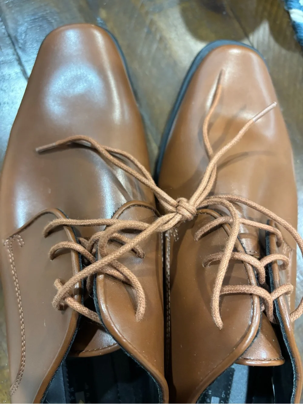 Joseph Abboud Men's Tan Leather Lace-Up Derby Shoes Never worn